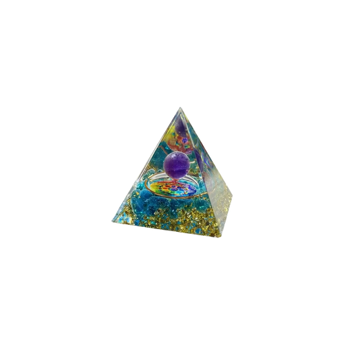 8pcs Orgone Pyramid Set - Amethyst Mandala