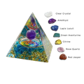 8pcs Orgone Pyramid Set with 7 Chakra Stones