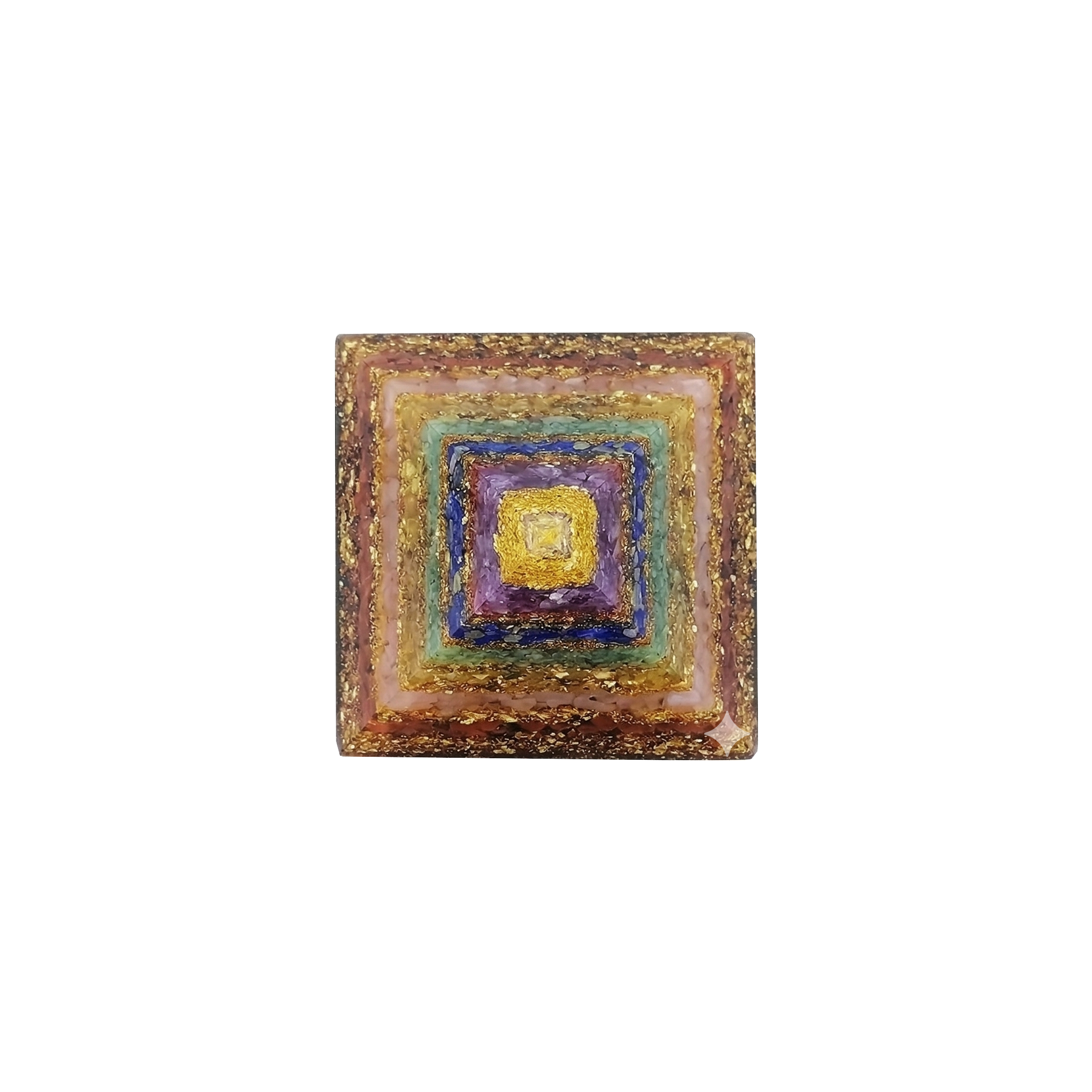 7-Layer Chakra Flower of Life Orgone Pyramid – Crystal Energy Decor